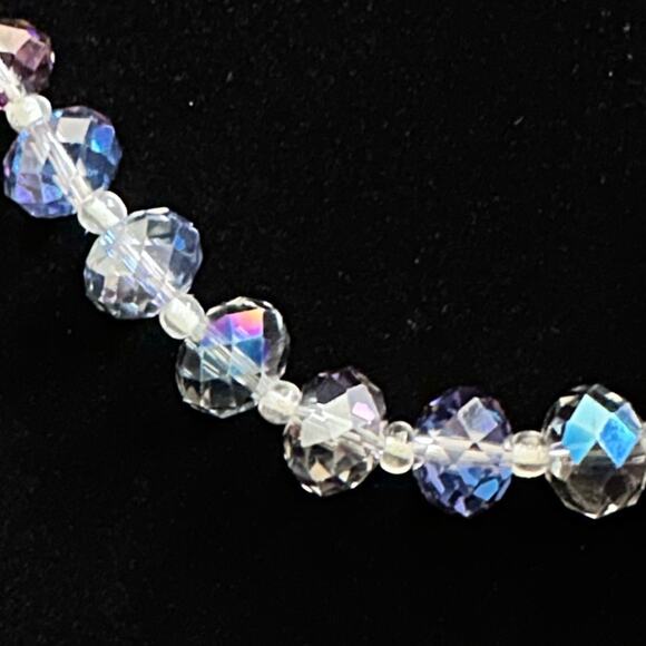 Vintage Kaleidoscope Crystal Beaded Collar With Flower Pendant - Picture 6 of 7
